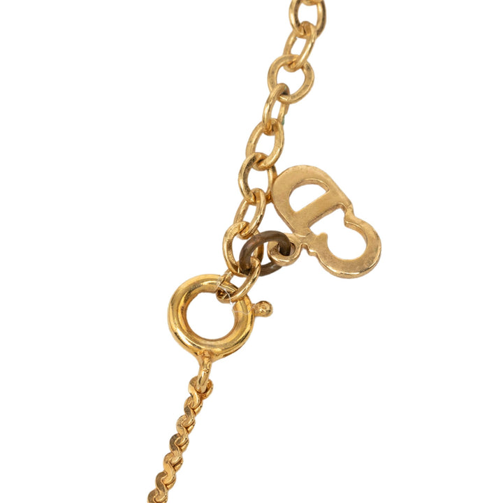 Dior Collier Strass CD Logo Pendant plaqué or – vue 6 – GABY PARIS