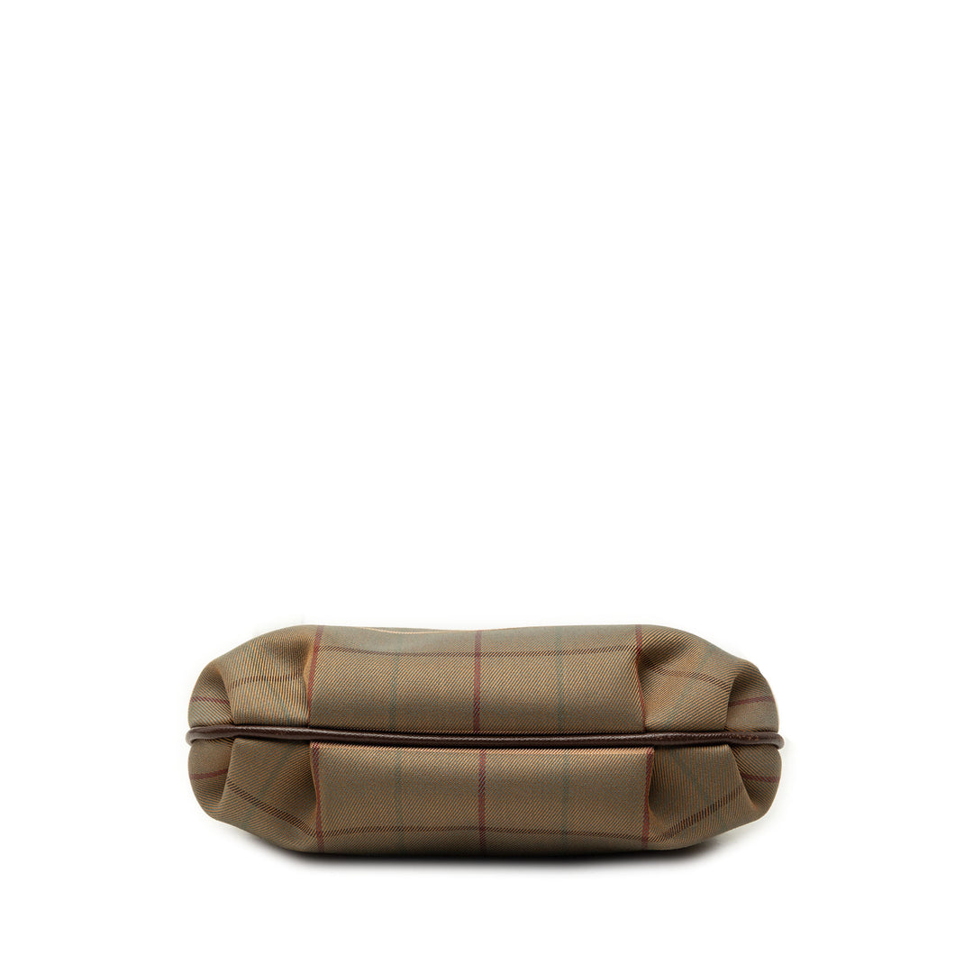 Burberry Vintage Check Toile Kiss Lock Sac porté croisé