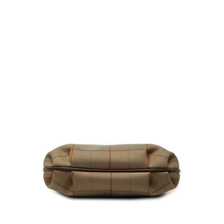 Burberry Vintage Check Toile Kiss Lock Sac porté croisé