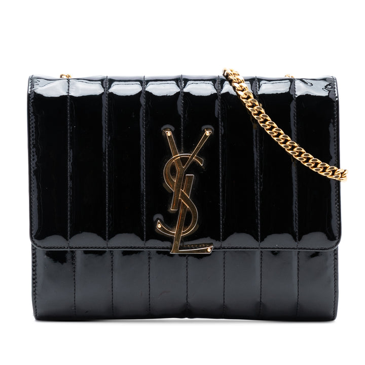 Saint Laurent Medium Cuir verni Vicky Sac porté croisé
