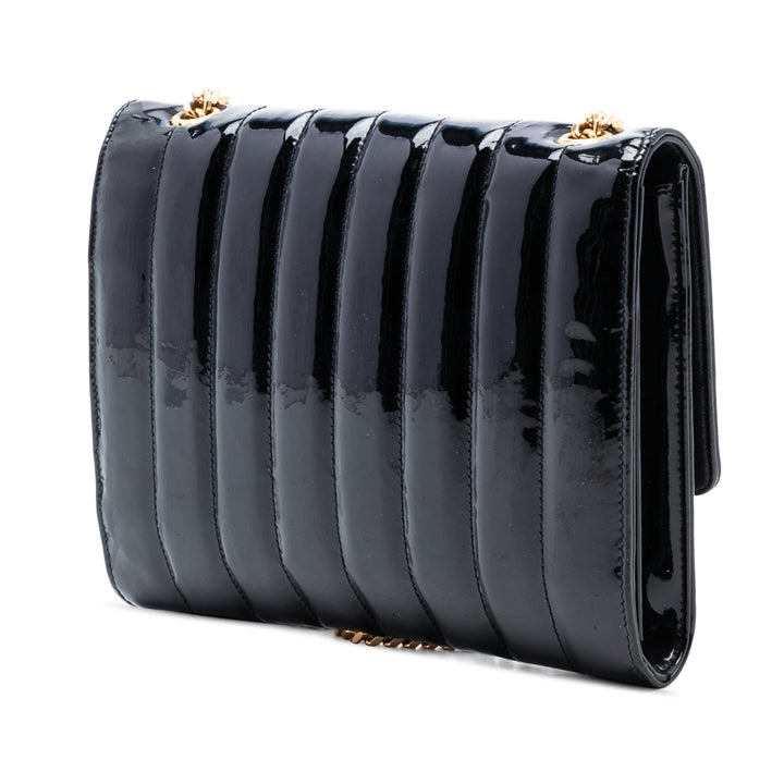 Saint Laurent Medium Cuir verni Vicky Sac porté croisé