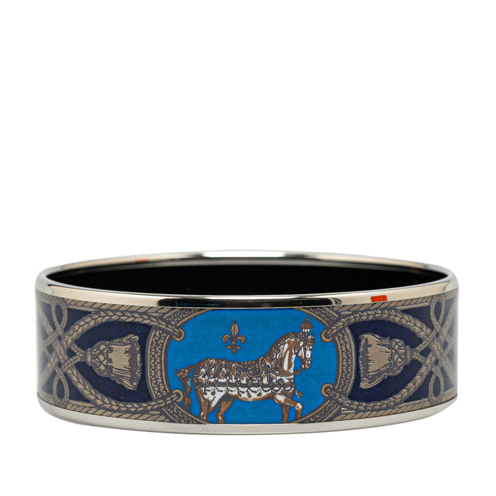 Wide Enamel Cloisonne Bangle 65 Blue - Gaby Paris