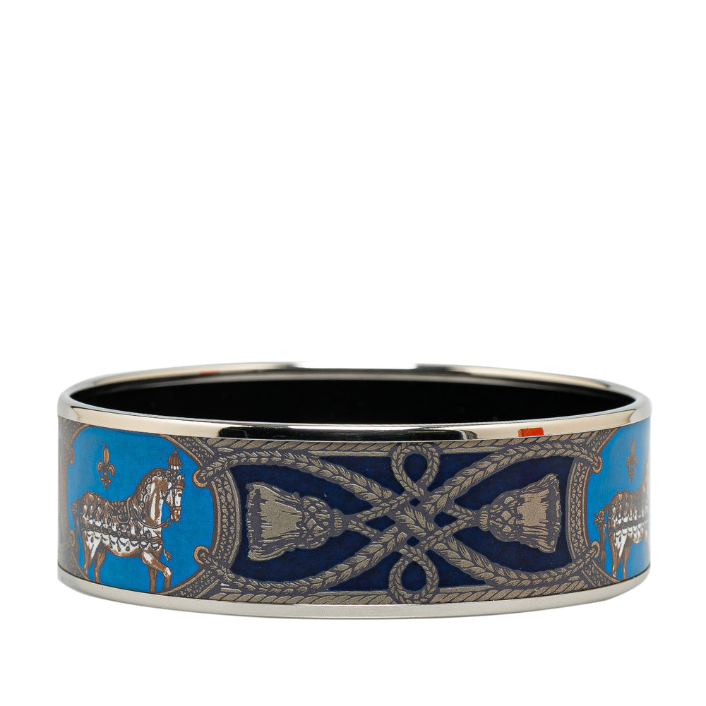 Wide Enamel Cloisonne Bangle 65 Blue - Gaby Paris