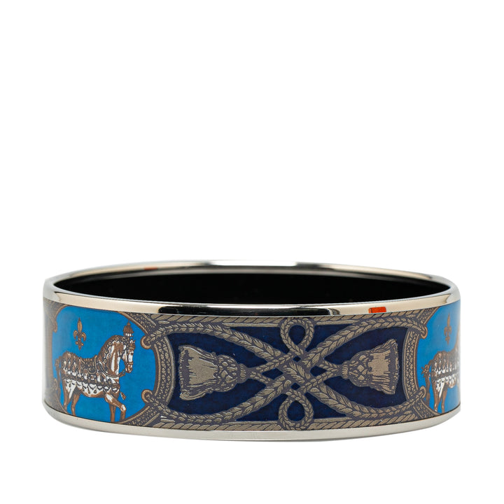 Wide Enamel Cloisonne Bangle 65 Blue - Gaby Paris