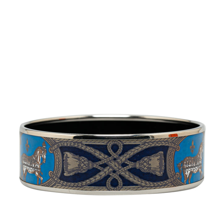 Wide Enamel Cloisonne Bangle 65 Blue - Gaby Paris