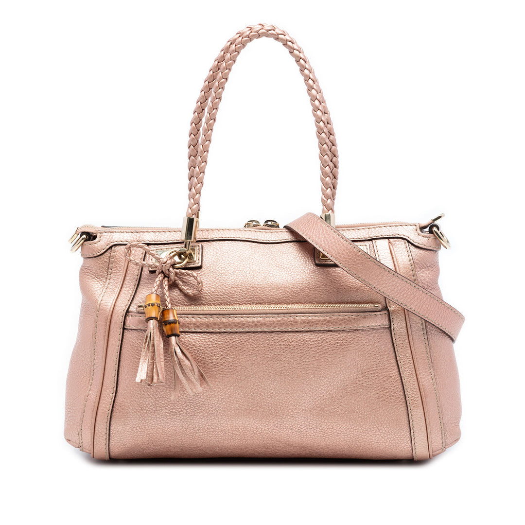 Gucci Metallic Pebbled Cuir de veau Bella Sac