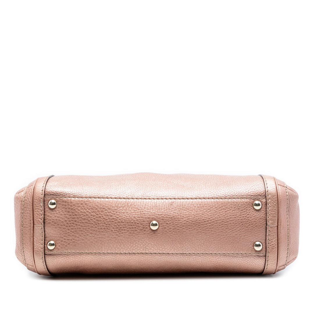 Gucci Metallic Pebbled Cuir de veau Bella Sac