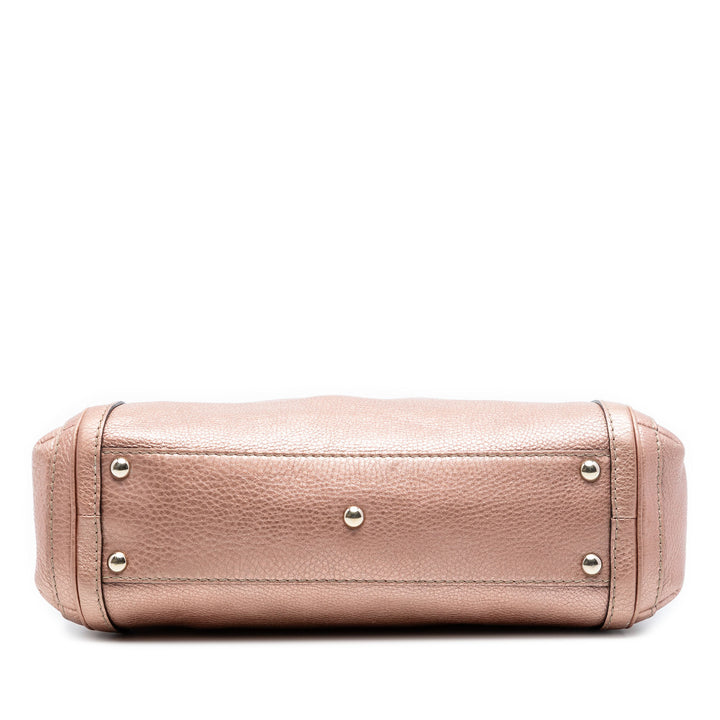 Gucci Metallic Pebbled Cuir de veau Bella Sac