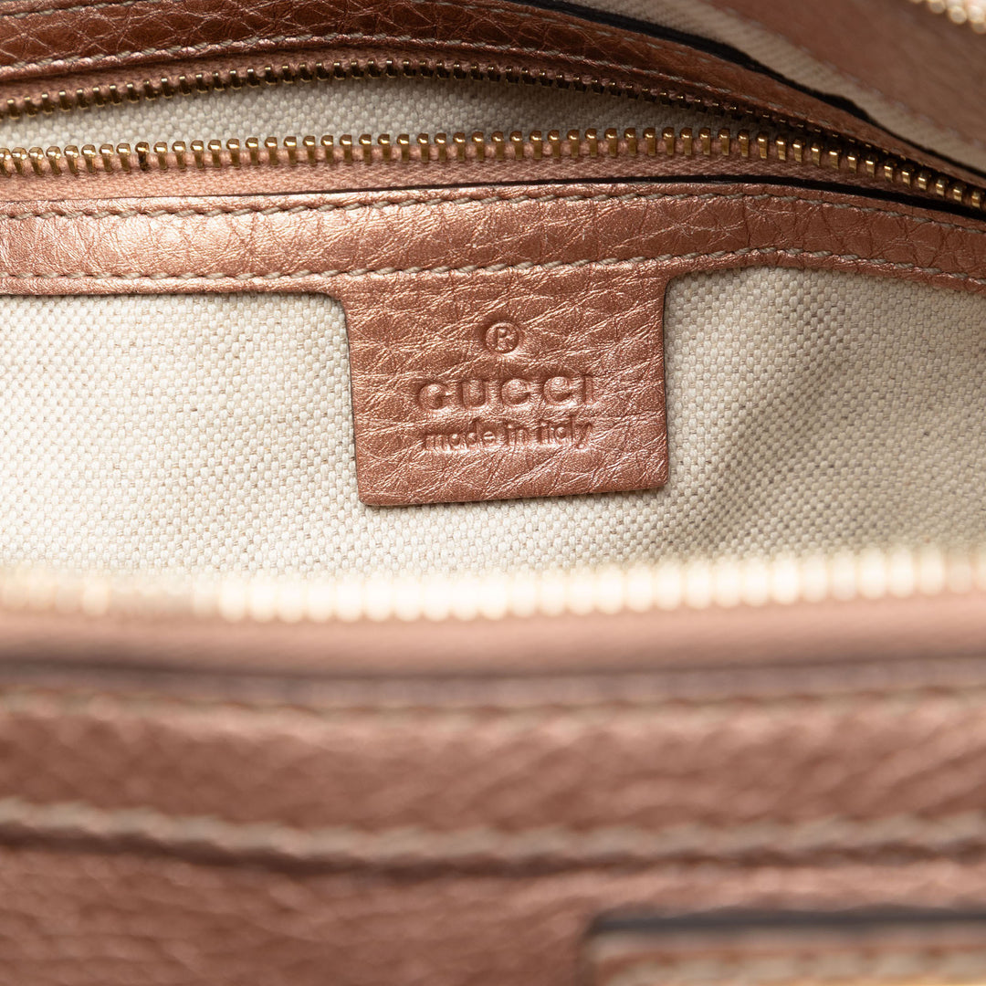 Gucci Metallic Pebbled Cuir de veau Bella Sac