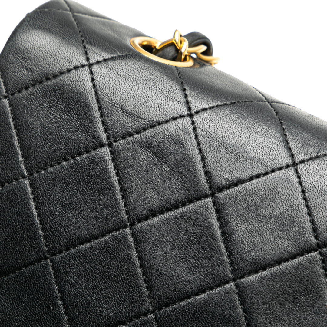 Medium Classic Lambskin Double Flap Black - Gaby Paris