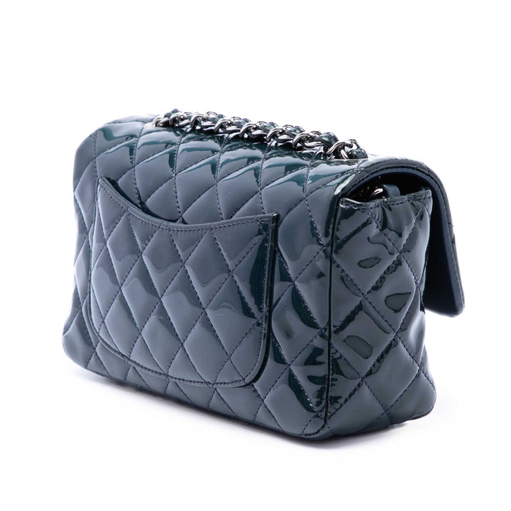Classic Rectangulaire Rabat simple Mini Bleu
