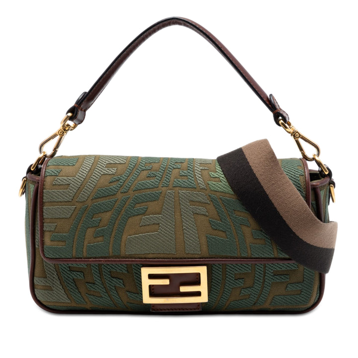 Fendi Sarah Coleman FF Toile Fish Eye brodé Baguette Sac