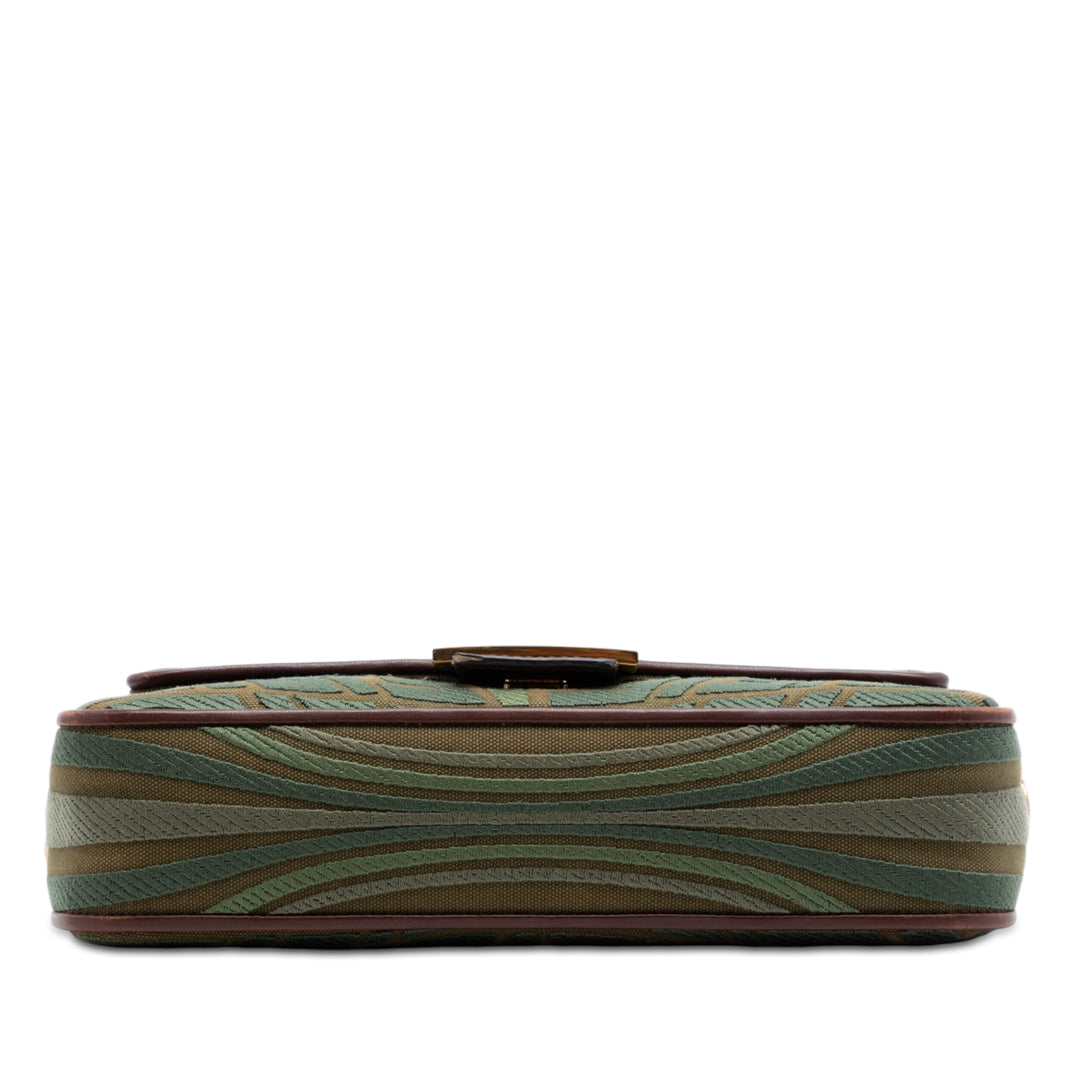Fendi Sarah Coleman FF Toile Fish Eye brodé Baguette Sac