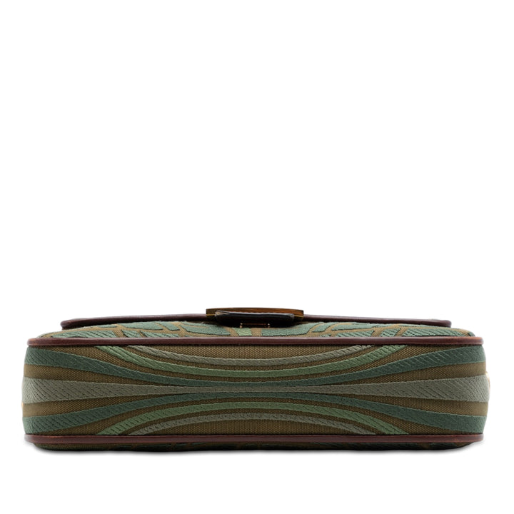 Fendi Sarah Coleman FF Toile Fish Eye brodé Baguette Sac