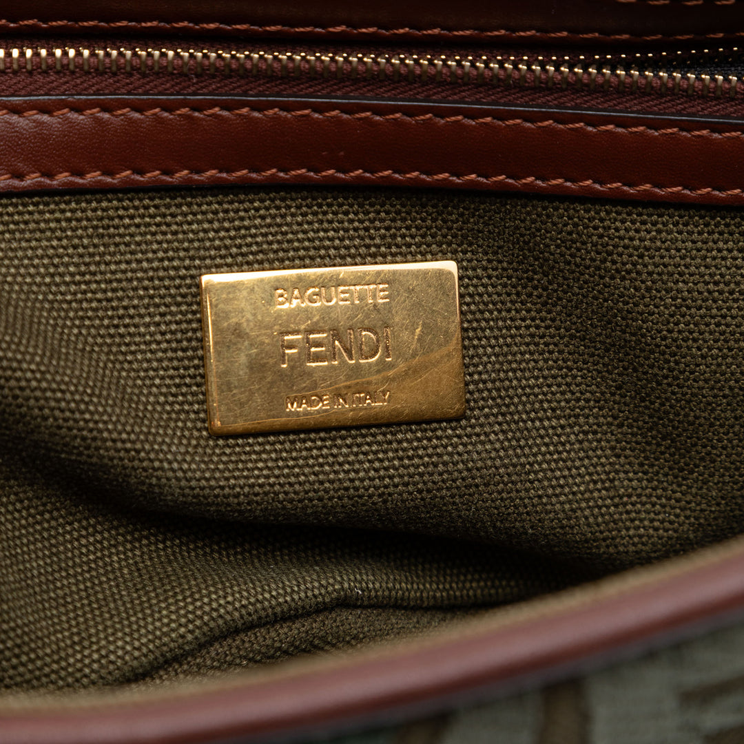 Fendi Sarah Coleman FF Toile Fish Eye brodé Baguette Sac
