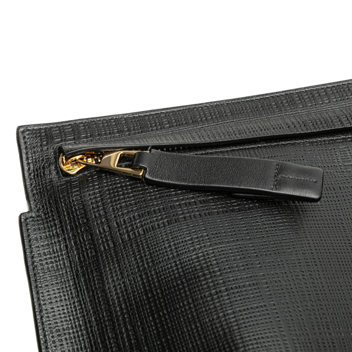 LOEWE Cuir Anagram T Pochette Noir