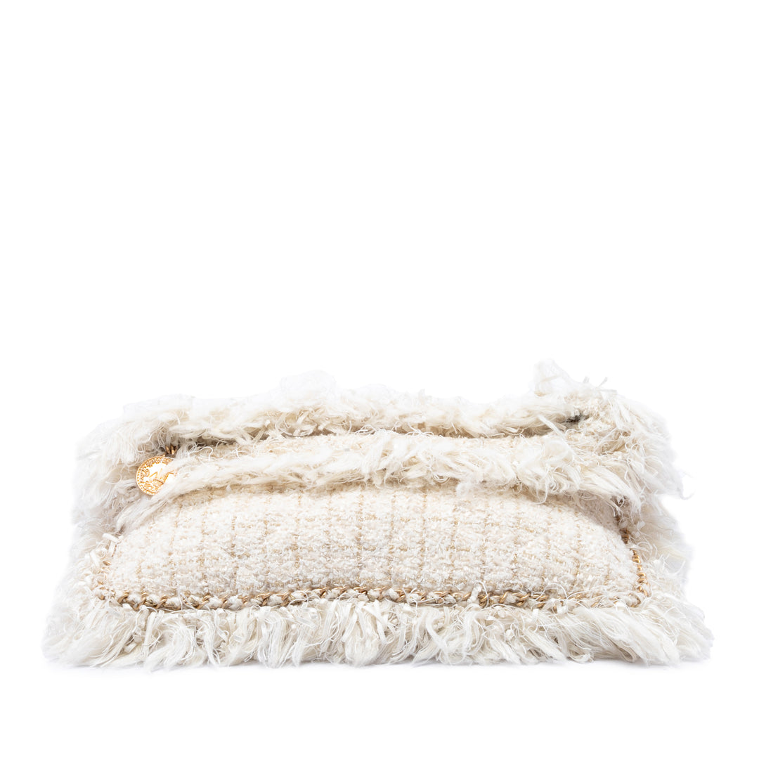 Chanel Paris Cosmopolite Fringe Pochette Tweed Marron