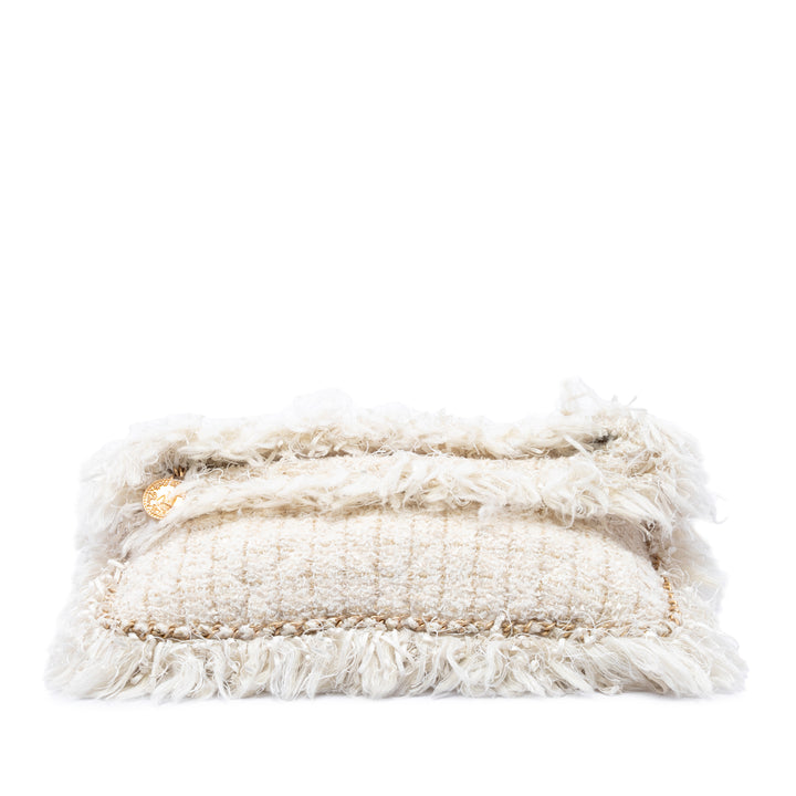 Chanel Paris Cosmopolite Fringe Pochette Tweed Marron