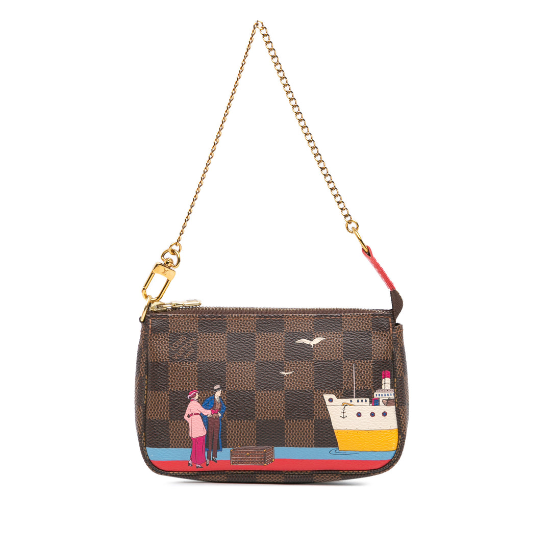 Damier Ebene Transatlantic Cruises Mini Pochette Accessoires Brown - Gaby Paris