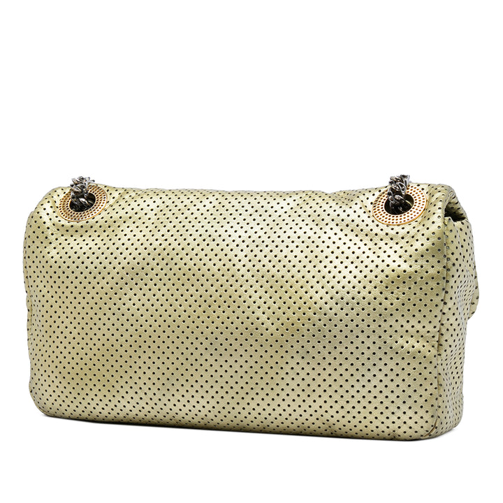 Chanel Métallisé perforé Reissue 2.55 Drill à rabat Cuir de veau