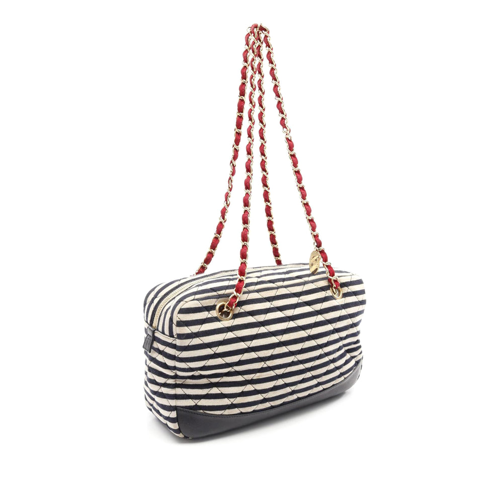Quilted Jersey and Lambskin Coco Sailor Camera Bag Black - Gaby Paris