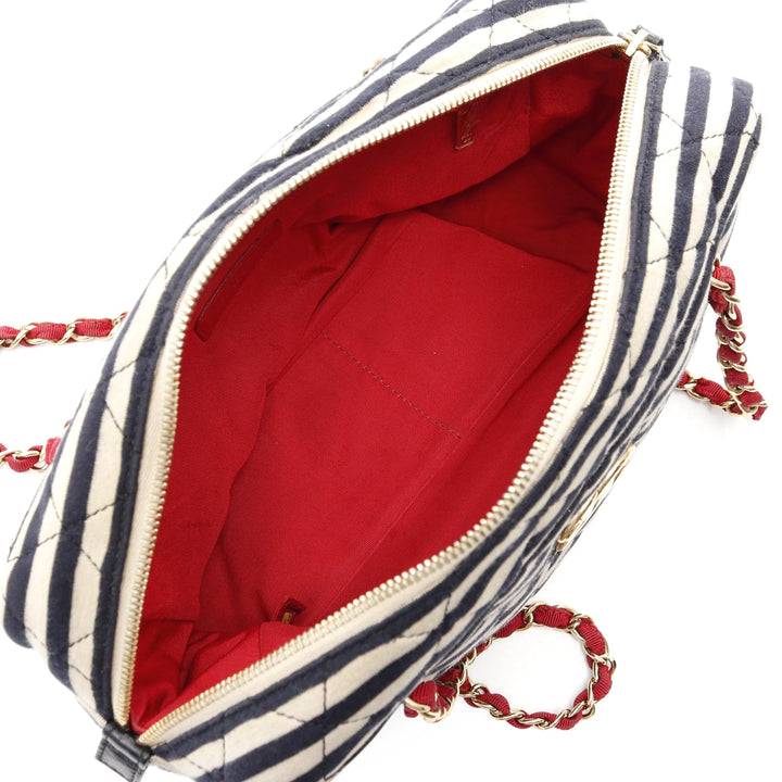 Quilted Jersey and Lambskin Coco Sailor Camera Bag Black - Gaby Paris