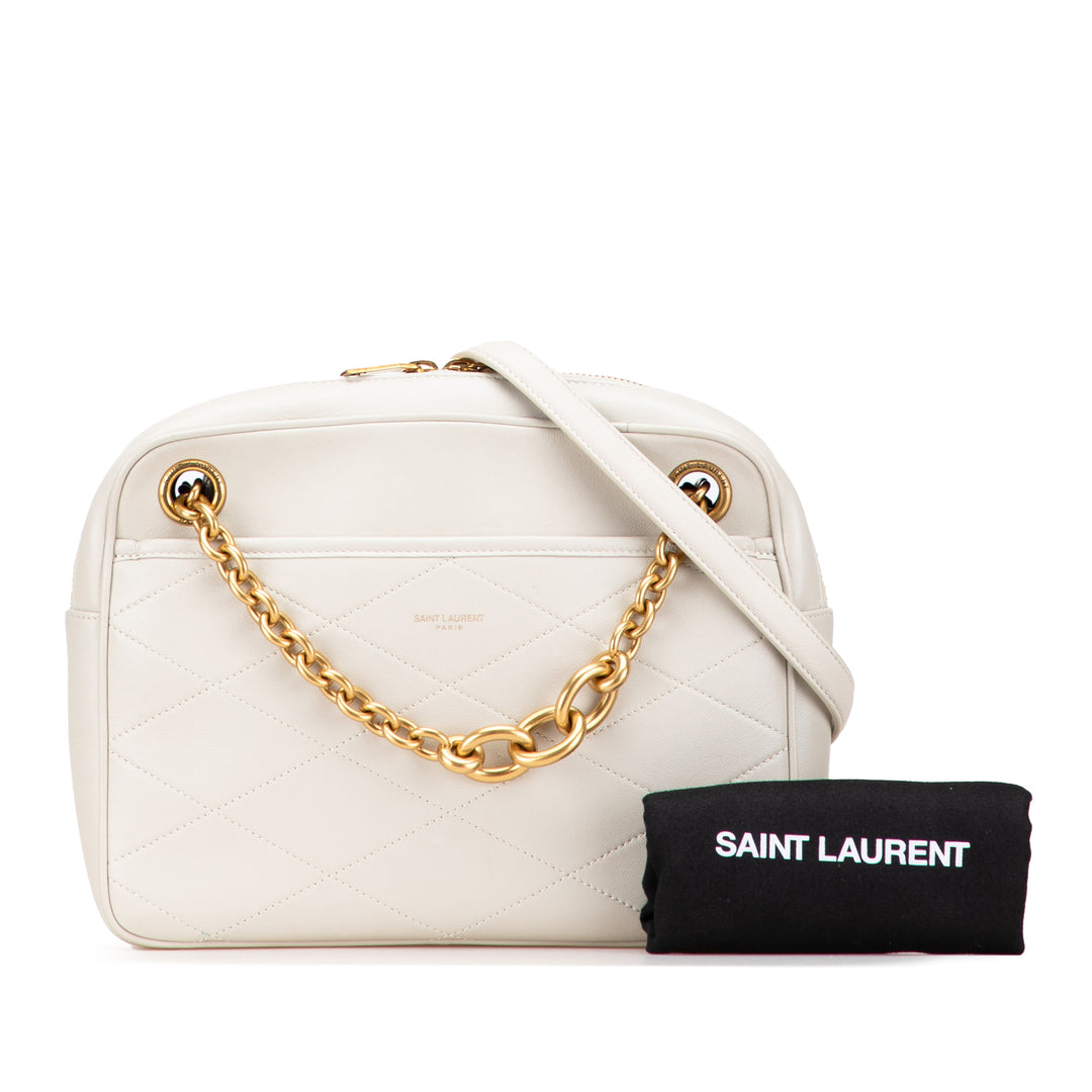 Saint Laurent Quilted Cuir d’agneau Le Maillon Chain Sac bandoulière Blanc – GABY PARIS Authentique