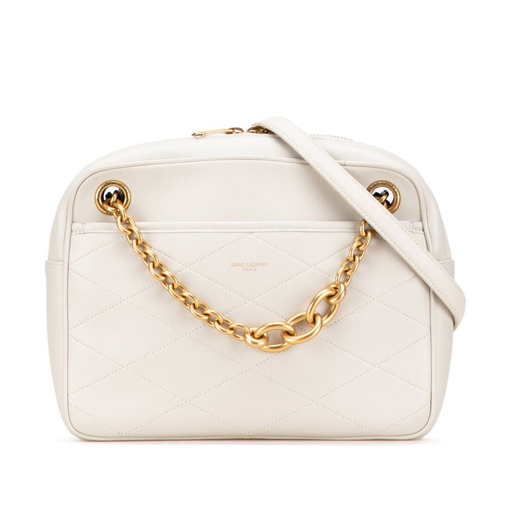 Saint Laurent Quilted Cuir d’agneau Le Maillon Chain Sac bandoulière Blanc – GABY PARIS Authentique