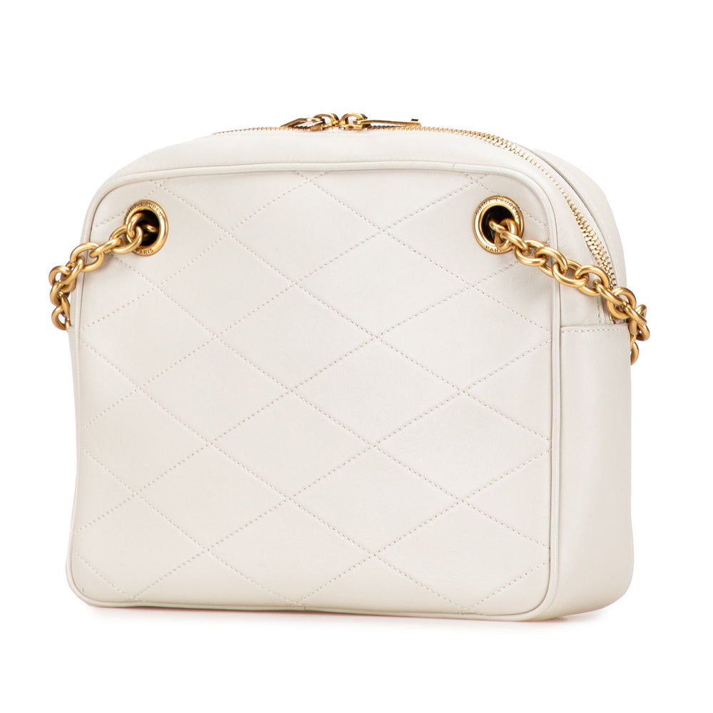 Saint Laurent Quilted Cuir d’agneau Le Maillon Chain Sac bandoulière Blanc – GABY PARIS Authentique