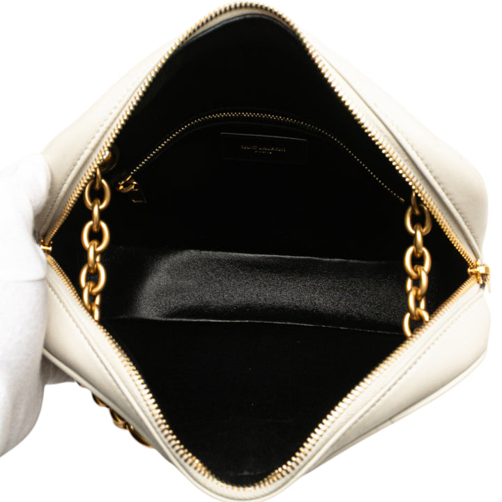 Saint Laurent Quilted Cuir d’agneau Le Maillon Chain Sac bandoulière Blanc – GABY PARIS Authentique