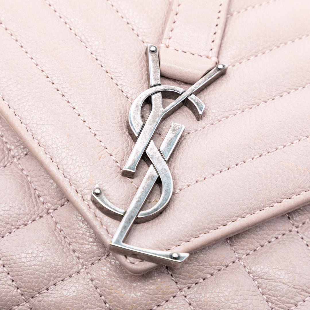 Saint Laurent Medium Sheepskin Triquilt Monogram College Sac