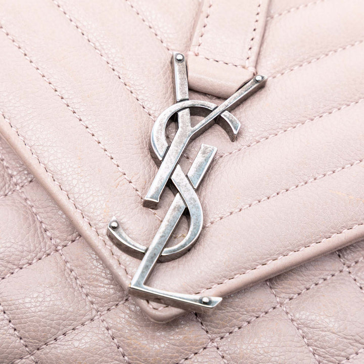 Saint Laurent Medium Sheepskin Triquilt Monogram College Sac