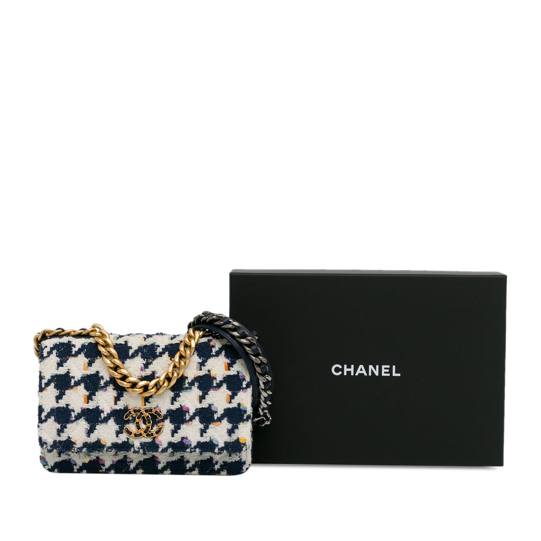 Chanel Tweed 19 Wallet On Chain Blue - GABY PARIS