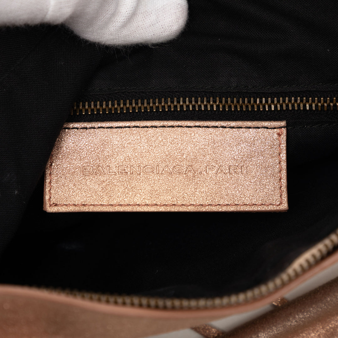 Balenciaga Metallic Craquele Daim Motocross Classic First Sac