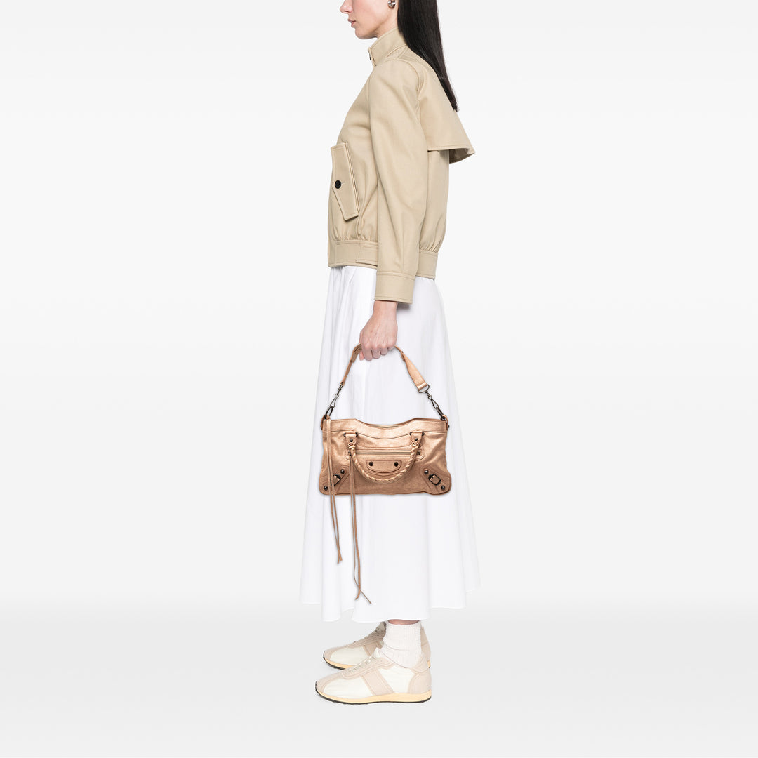 Balenciaga Metallic Craquele Daim Motocross Classic First Sac