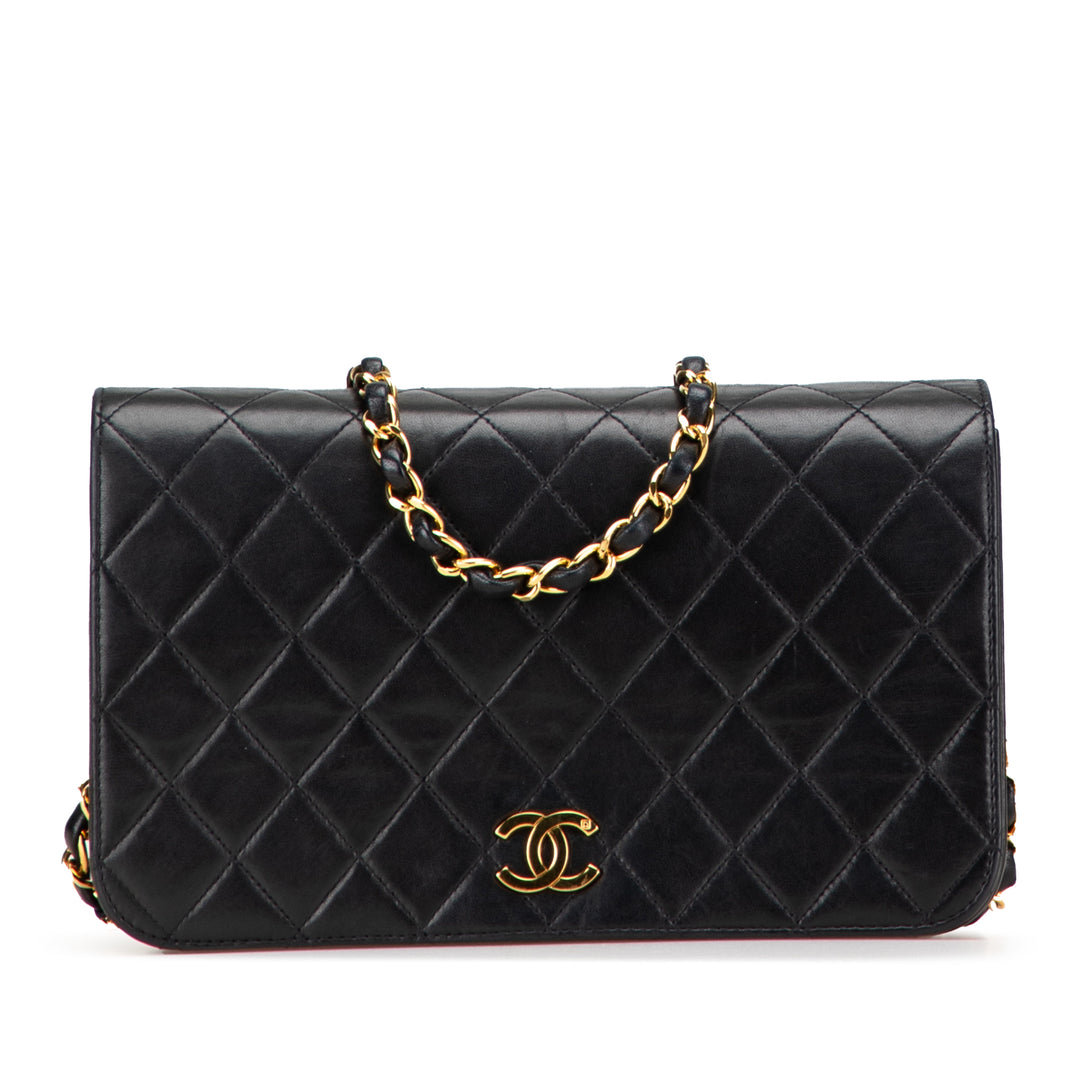 CC Quilted Lambskin Full Flap Black - Gaby Paris