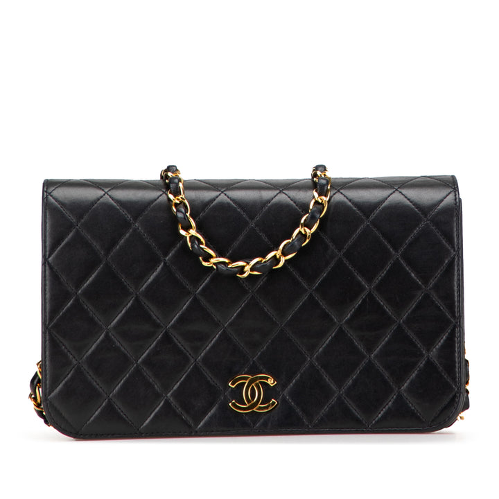 CC Quilted Lambskin Full Flap Black - Gaby Paris