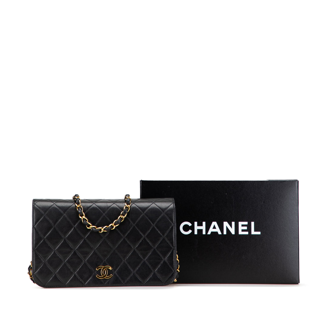 CC Quilted Lambskin Full Flap Black - Gaby Paris