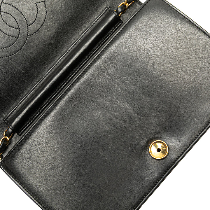CC Quilted Lambskin Full Flap Black - Gaby Paris