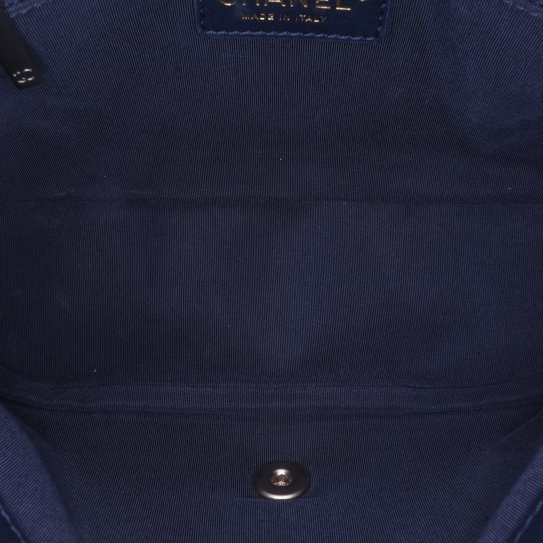 Medium Quilted Lambskin Mademoiselle Chic Flap Blue - Gaby Paris