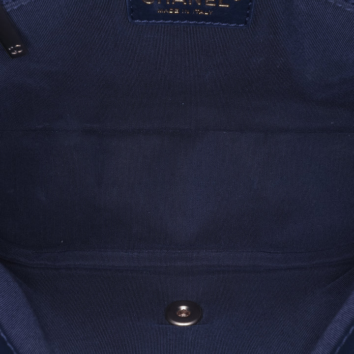 Medium Quilted Lambskin Mademoiselle Chic Flap Blue - Gaby Paris