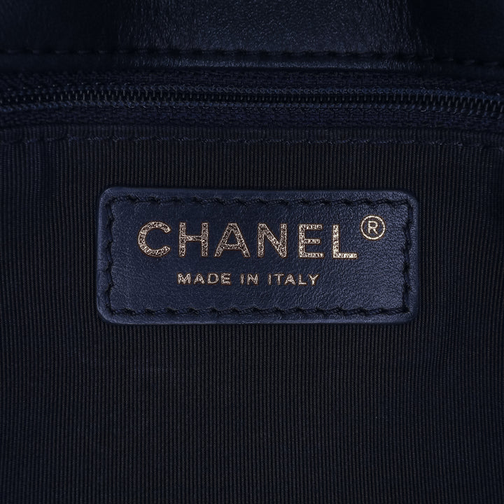 Medium Quilted Lambskin Mademoiselle Chic Flap Blue - Gaby Paris