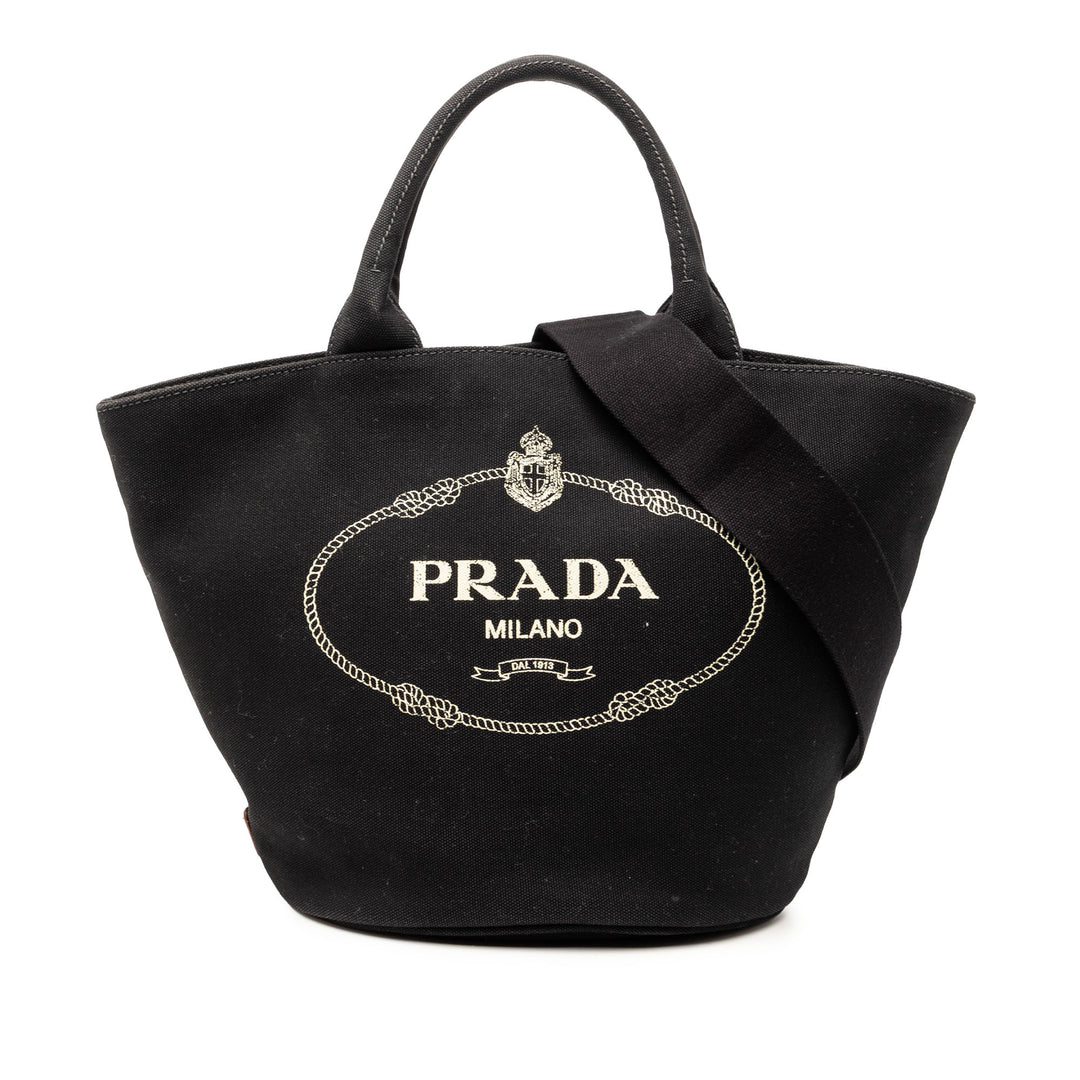 Prada Toile Canapa Logo Cabas