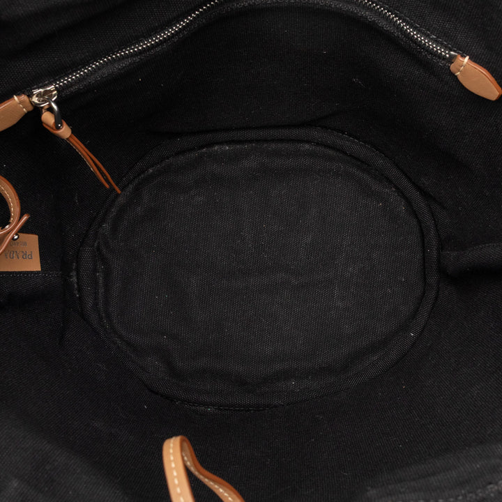 Prada Toile Canapa Logo Cabas