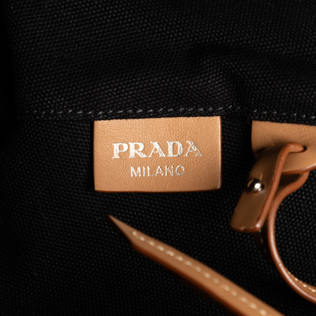 Prada Toile Canapa Logo Cabas