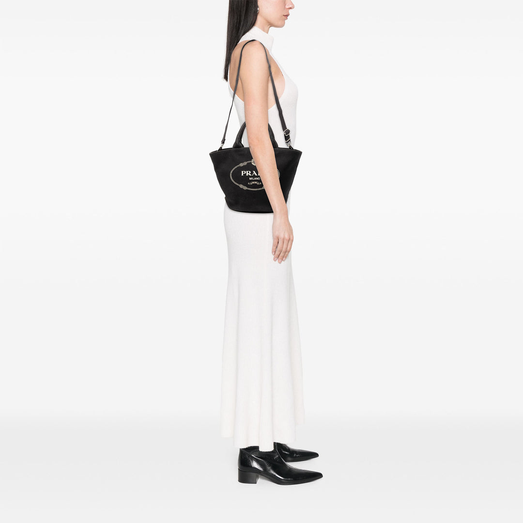 Prada Toile Canapa Logo Cabas
