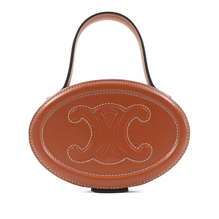 Triomphe Ovale Sac Cuir de veau Marron
