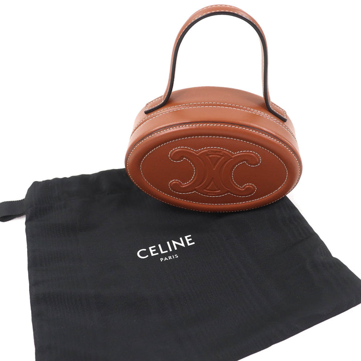 Triomphe Ovale Sac Cuir de veau Marron