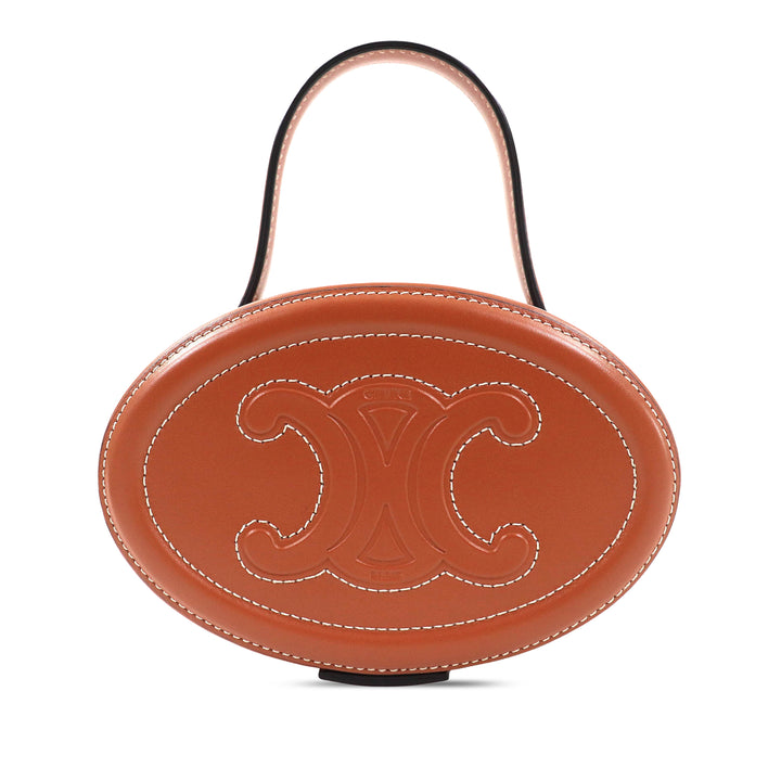 Triomphe Ovale Sac Cuir de veau Marron