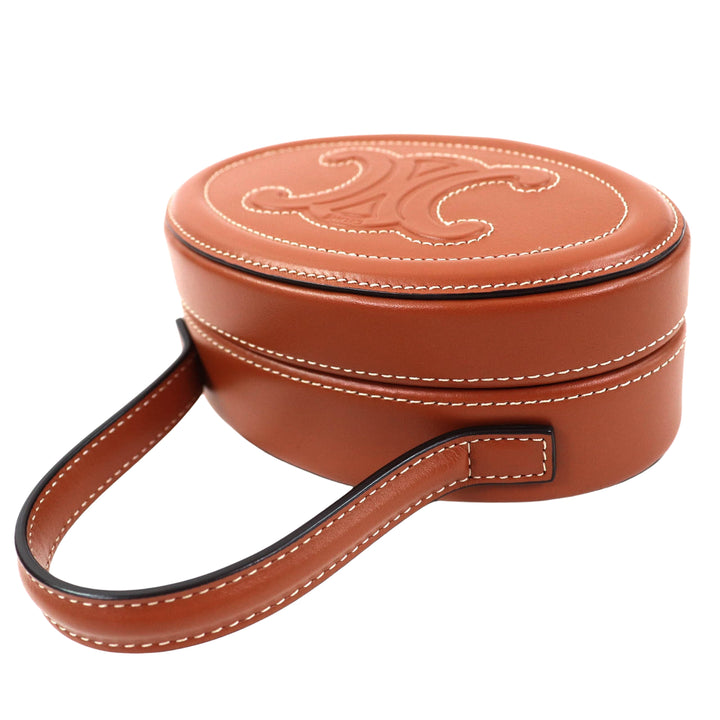 Triomphe Ovale Sac Cuir de veau Marron